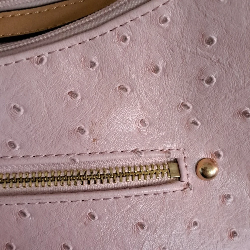 Giani Bernini Pink Faux Ostrich Handbag - Picture 6 of 13